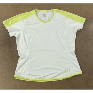 Under‎ Armour Women's Size Large White Short Sleeve Crew Neck Athletic Tee